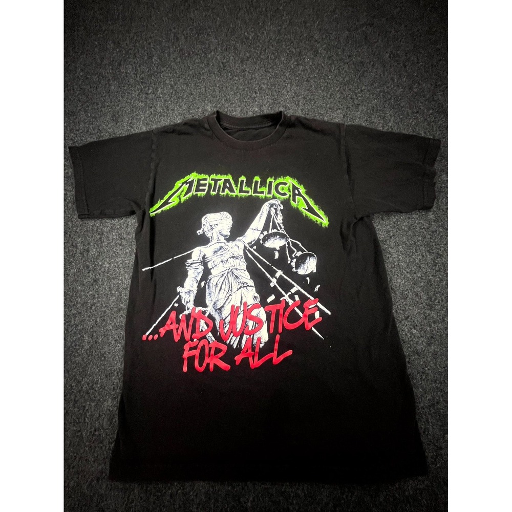 Metallica And Justice For All Black T Shirt Men Small/Medium Black Graphic Print